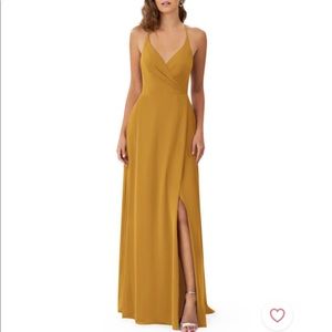 Azazie Davis, color butterscotch, size a6 *altered, chiffon floor length gown